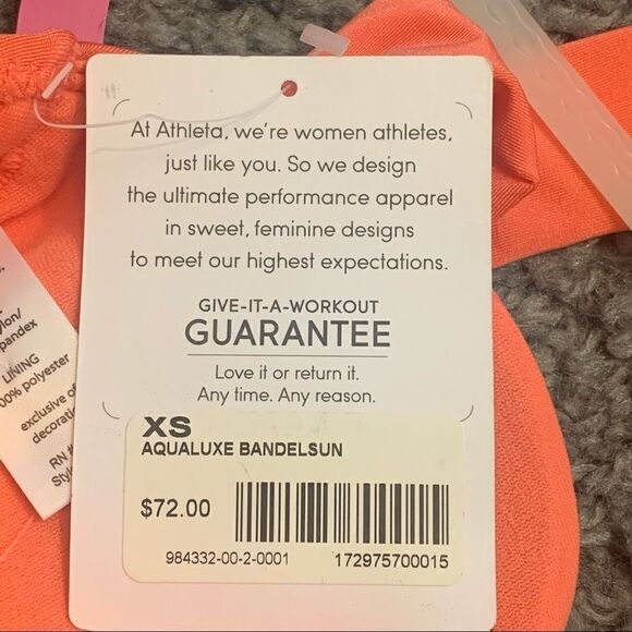 Athleta Coral Aqualuxe Bandelsun Bikini Top - Picture 6 of 7